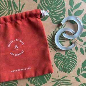 Anthropologie Cat’s Eye Stone Hoop Earrings